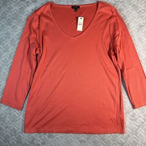NWT Talbots Coral Top Women's Size Medium 3/4 Sleeve Tee Shirt Blouse